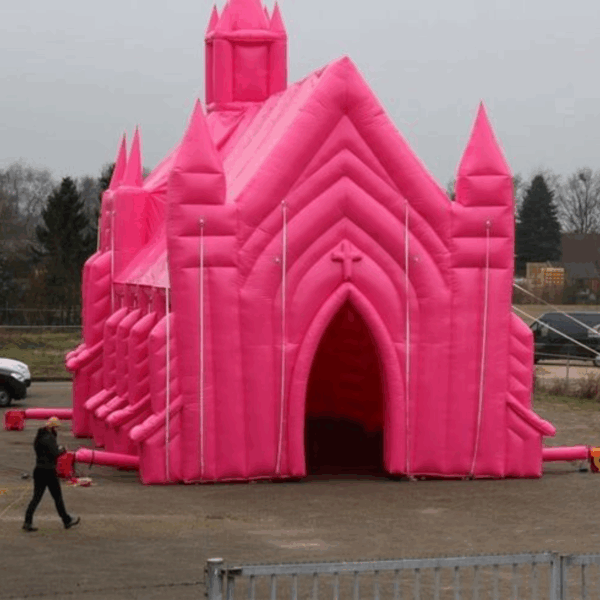 Roze Opblaasbare Kerk 7 Roze Opblaasbare Kerk